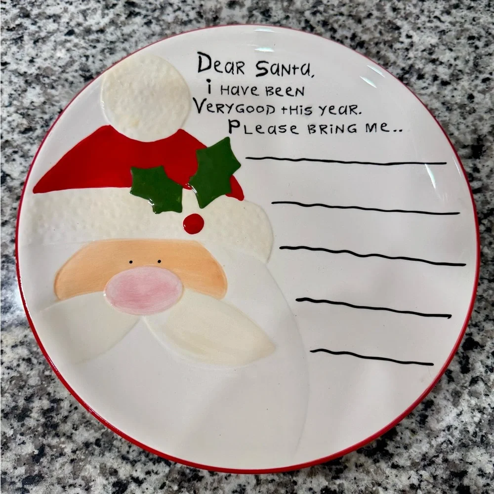 Festive‎ Santa Ceramic Christmas Plate